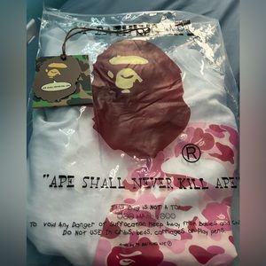 White mens bape shirt medium